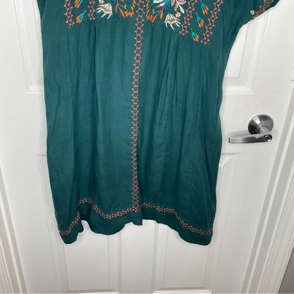 Johnny Was Floral Embroidered Bohemian Peasant Festival Mini Dress XS - Picture 4 of 14
